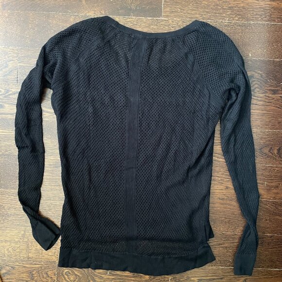 Rag & Bone Black Mesh Sheer Knit Sweater-Small - Picture 4 of 10